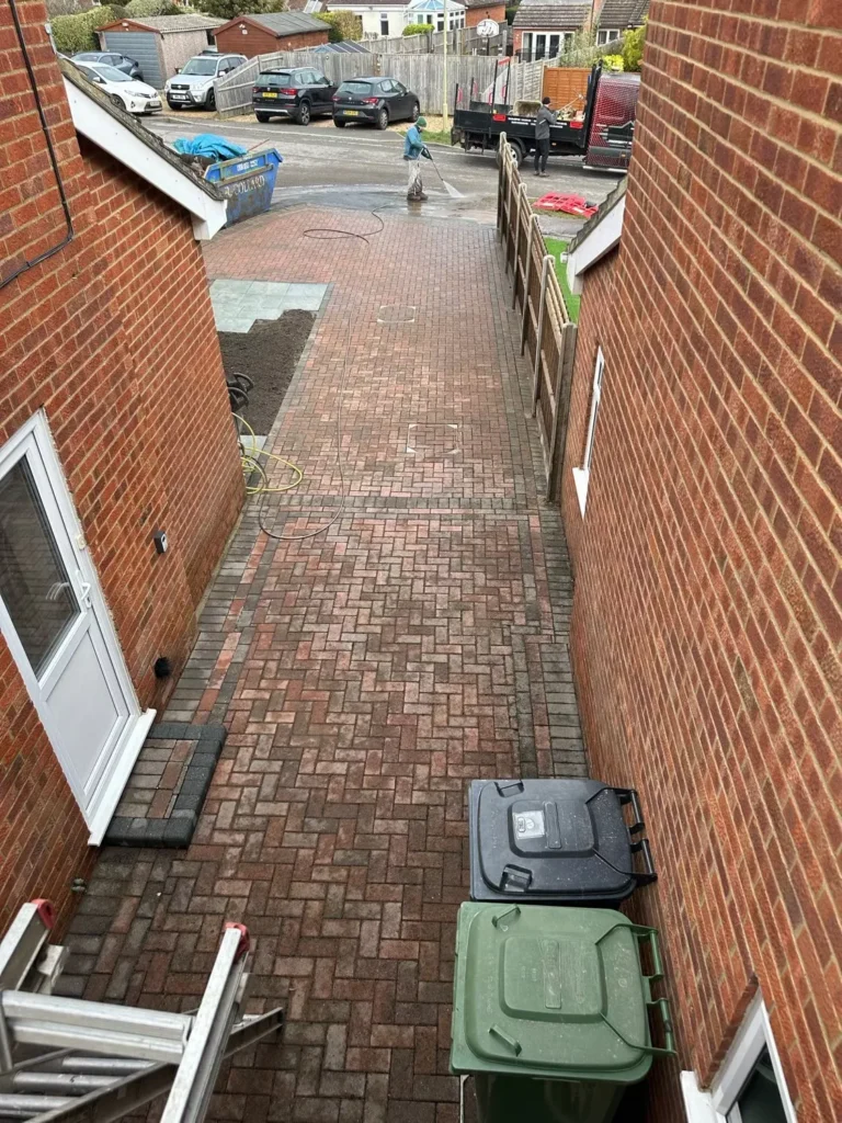 Block paving driveway at a residential property in Hampshire