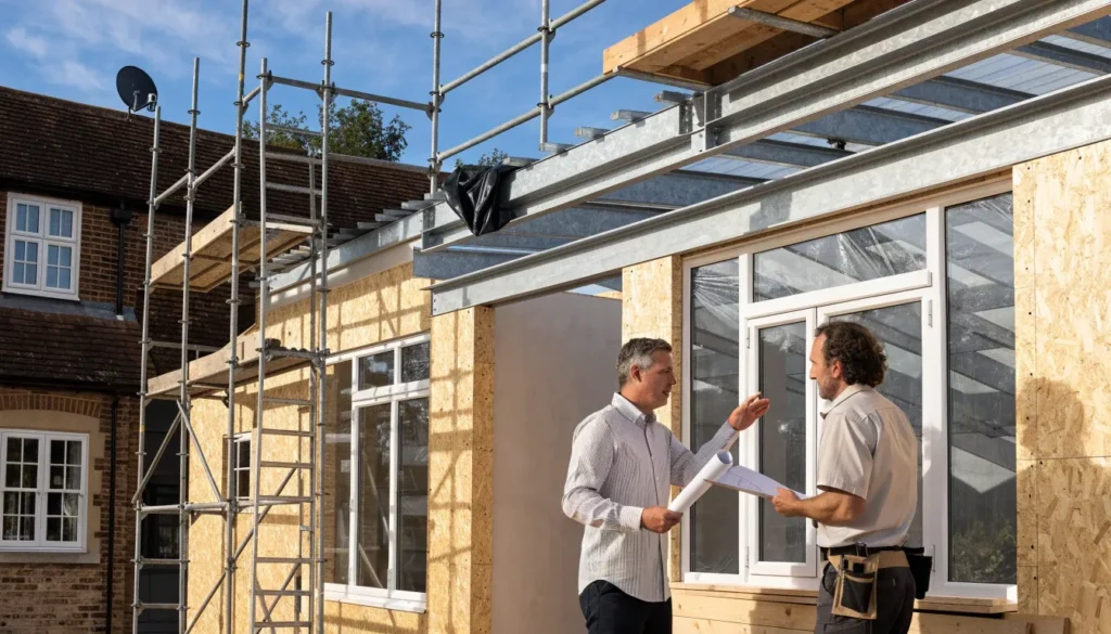 Large scale extension construction in Hampshire