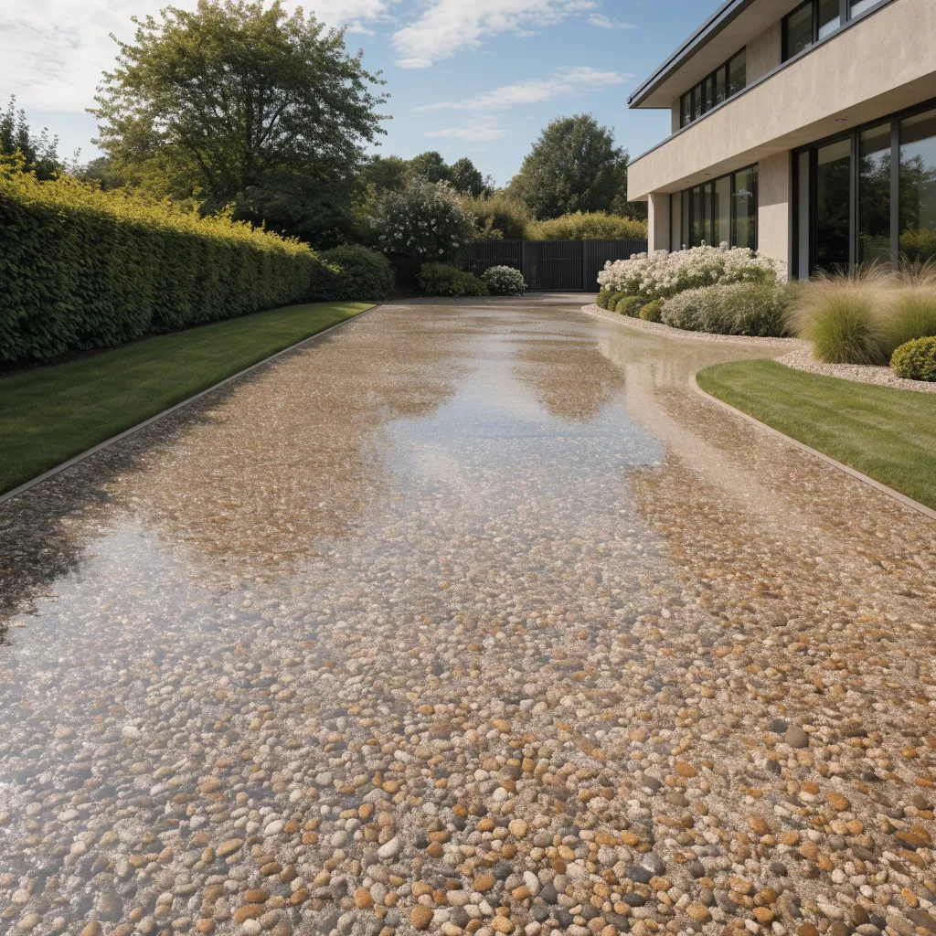 Resin bound driveway installation at a Hampshire property
